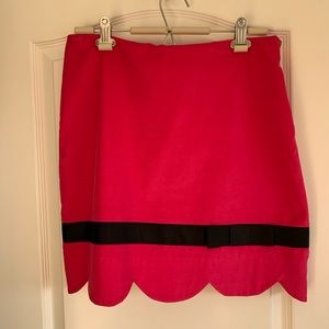 Hot pink skirt with black bow